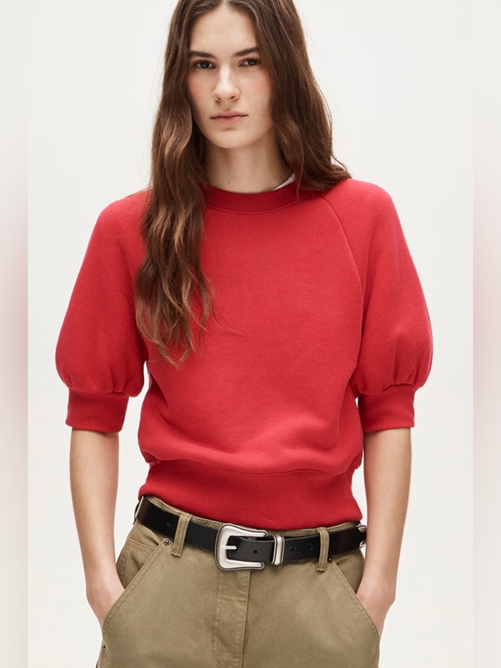 J Crew Heritage Terry Puff Sleeve Sweatshirt
